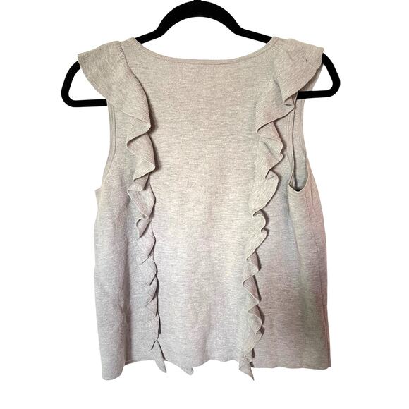 Madewell Sleeveless Ruffle Sweater Tank Grey SZ M - Picture 3 of 6